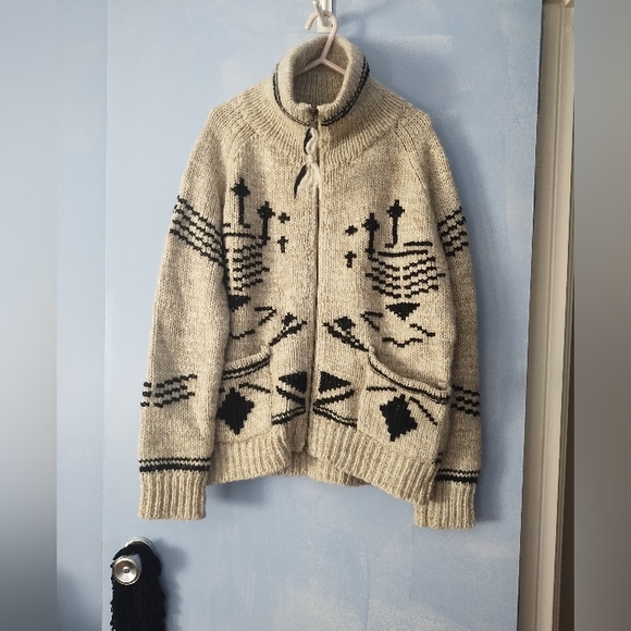 Other - Vintage Wool + Alpaca Full Zip Cowichan Cardigan Sweater L